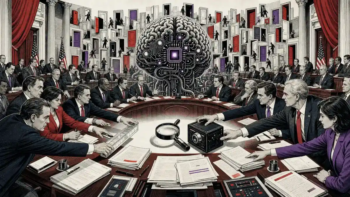 Legisladores estadounidenses debaten auditorías y registros ante un gran cerebro mecánico de inteligencia artificial