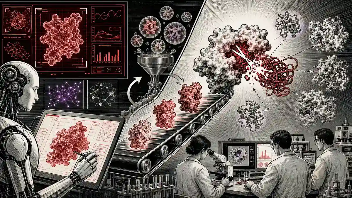 Una inteligencia artificial rediseña proteínas que después evolucionan en laboratorio hasta cortar únicamente una maraña patológica